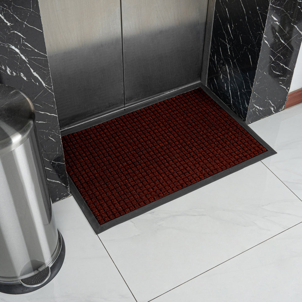 Comfy Feet Burgundy Heavy-Duty Carpet Floor Mat - Waffle - 36" x 24" - 1 count box