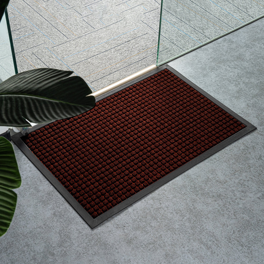 Comfy Feet Burgundy Heavy-Duty Carpet Floor Mat - Waffle - 36" x 24" - 1 count box