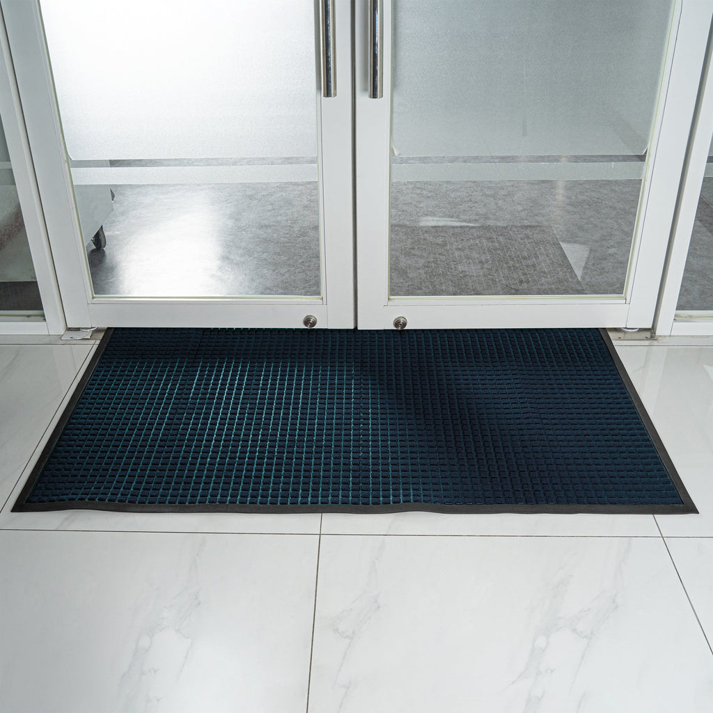 Comfy Feet Blue Heavy-Duty Carpet Floor Mat - Waffle - 60" x 36" - 1 count box