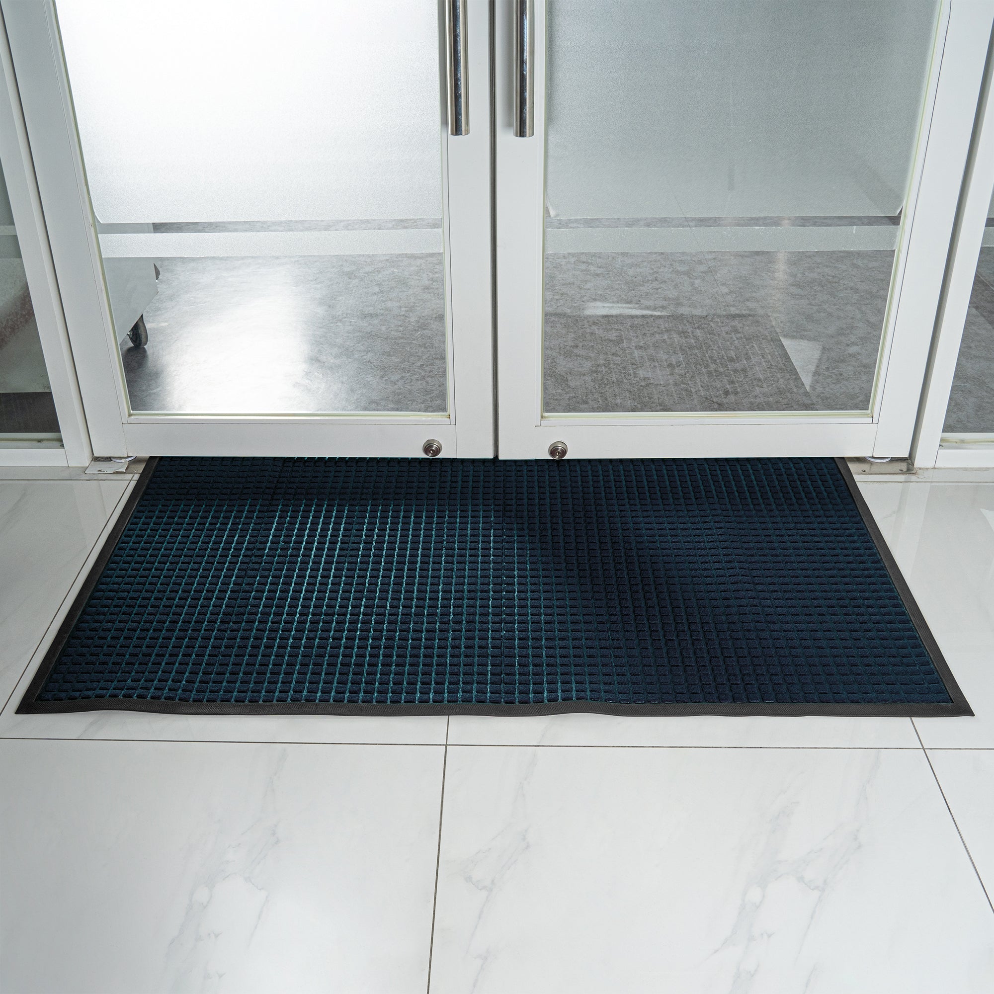 Comfy Feet Blue Heavy-Duty Carpet Floor Mat - Waffle - 60" x 36" - 1 count box