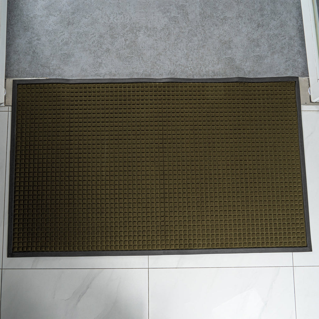Comfy Feet Brown Heavy-Duty Carpet Floor Mat - Waffle, heavy-duty - 60" x 36" - 1 count box