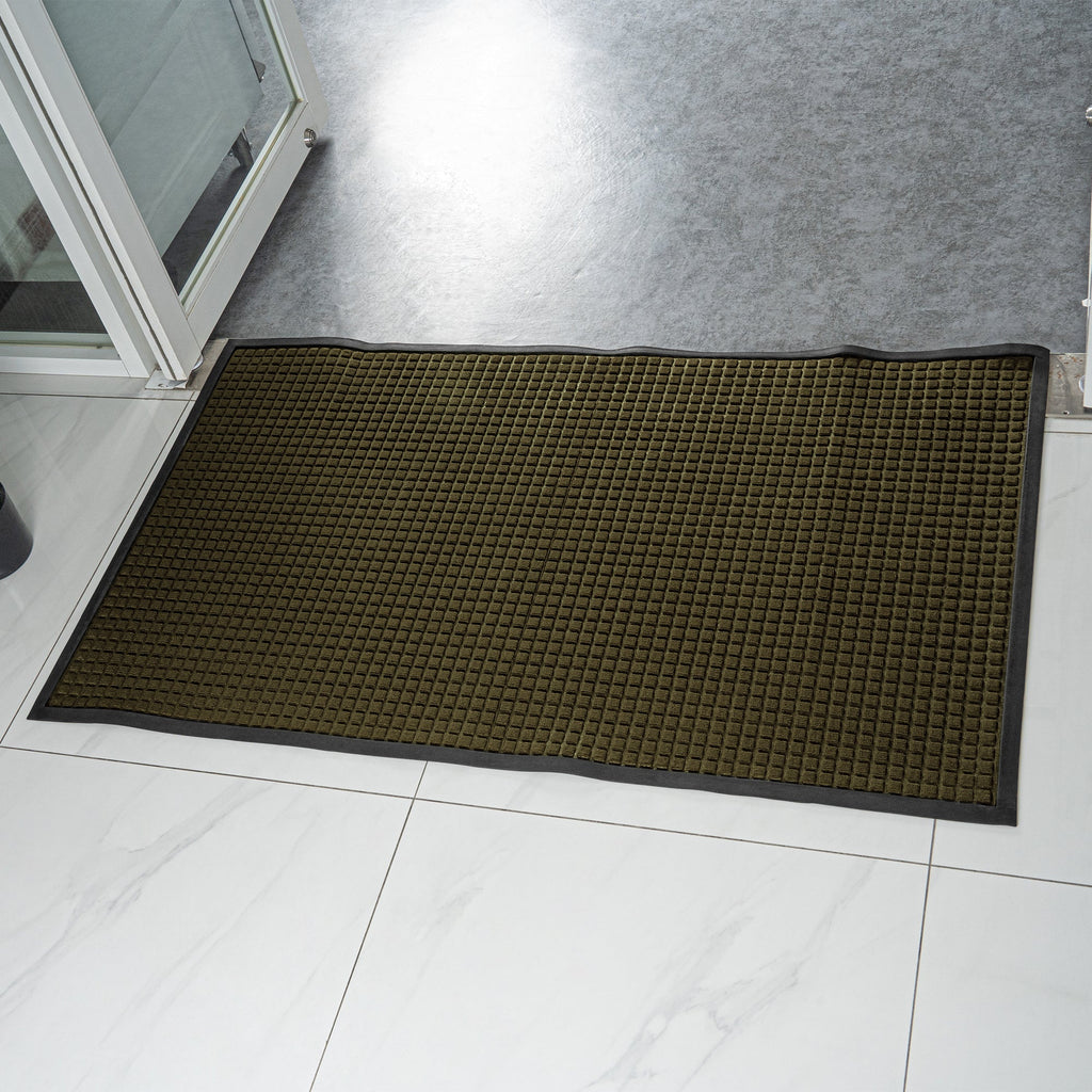 Comfy Feet Brown Heavy-Duty Carpet Floor Mat - Waffle, heavy-duty - 60" x 36" - 1 count box