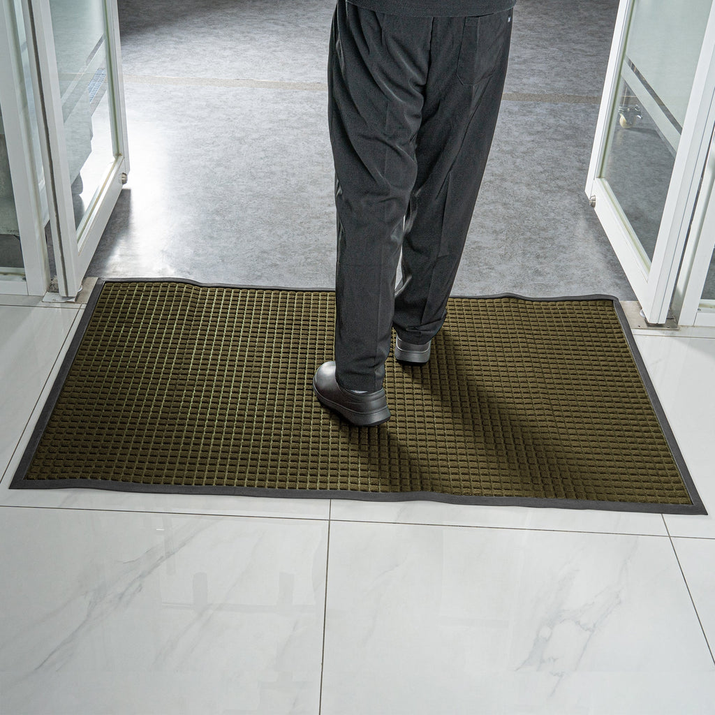 Comfy Feet Brown Heavy-Duty Carpet Floor Mat - Waffle, heavy-duty - 60" x 36" - 1 count box