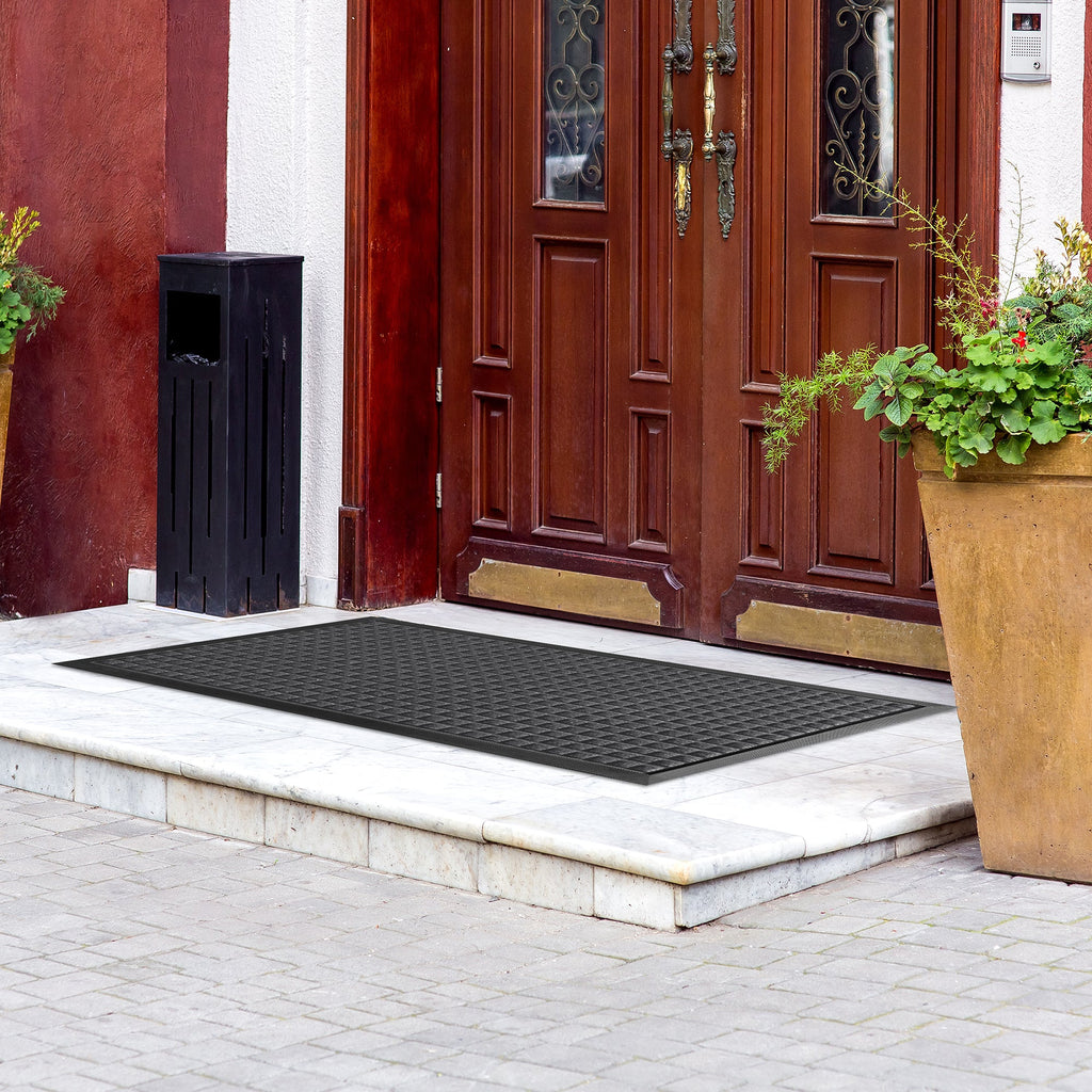 Comfy Feet Dark Gray Heavy-Duty Carpet Floor Mat - Waffle - 60" x 36" - 1 count box