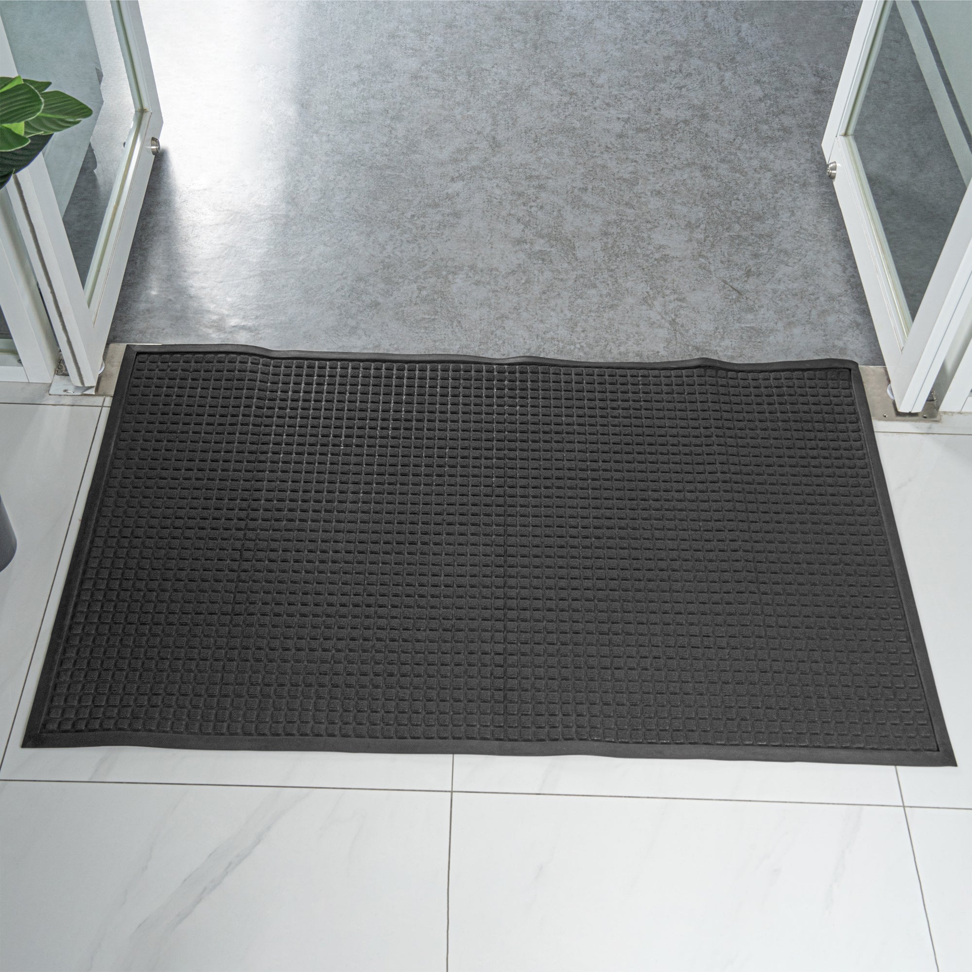 Comfy Feet Dark Gray Heavy-Duty Carpet Floor Mat - Waffle - 60" x 36" - 1 count box