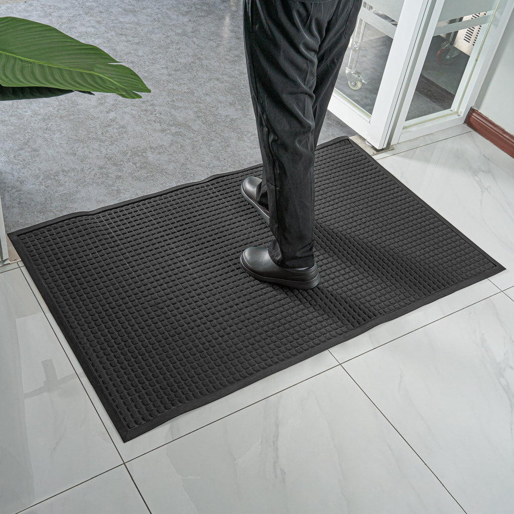 Comfy Feet Dark Gray Heavy-Duty Carpet Floor Mat - Waffle - 60" x 36" - 1 count box