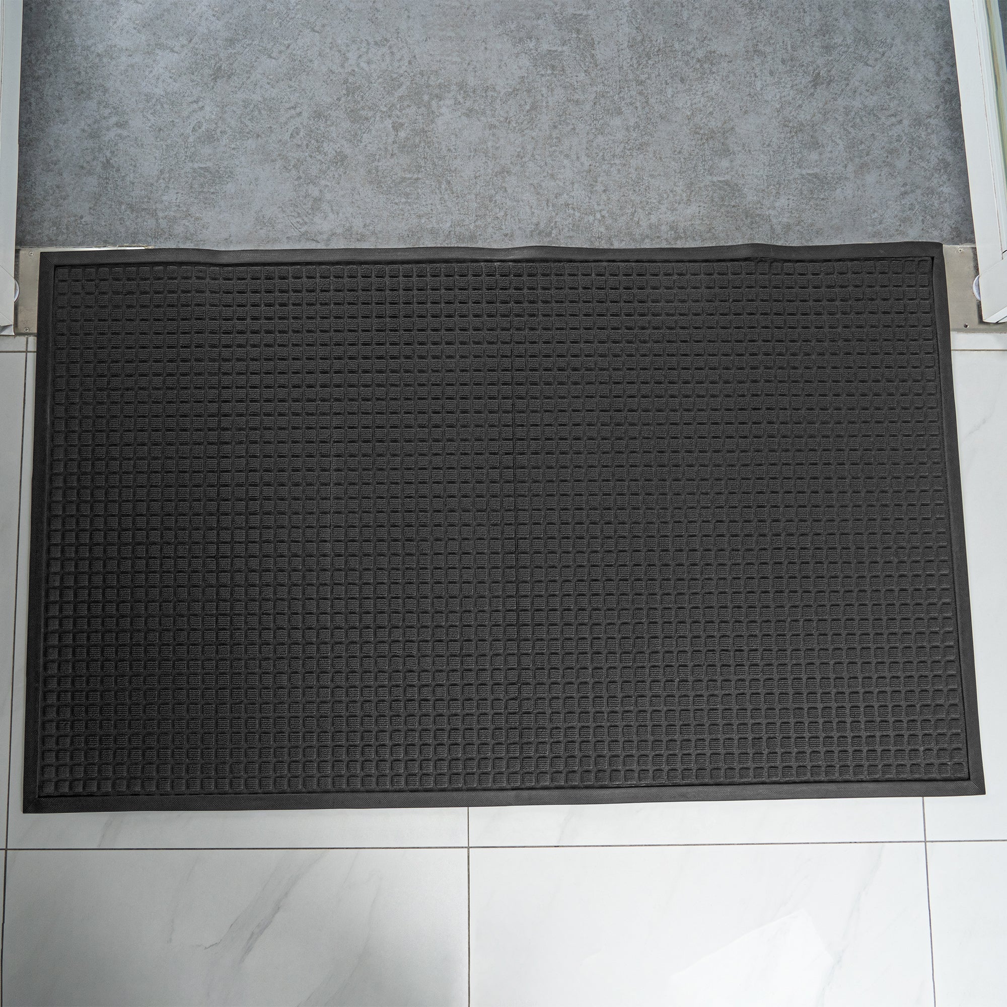Comfy Feet Dark Gray Heavy-Duty Carpet Floor Mat - Waffle - 60" x 36" - 1 count box