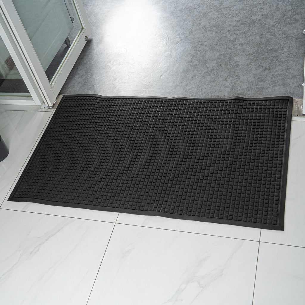 Comfy Feet Dark Gray Heavy-Duty Carpet Floor Mat - Waffle - 60" x 36" - 1 count box