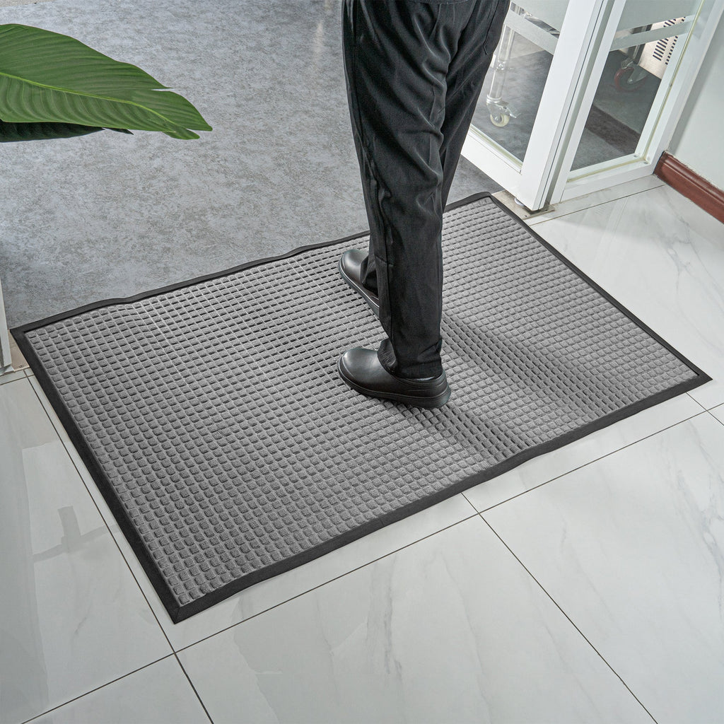Comfy Feet Gray Heavy-Duty Carpet Floor Mat - Waffle - 60" x 36" - 1 count box