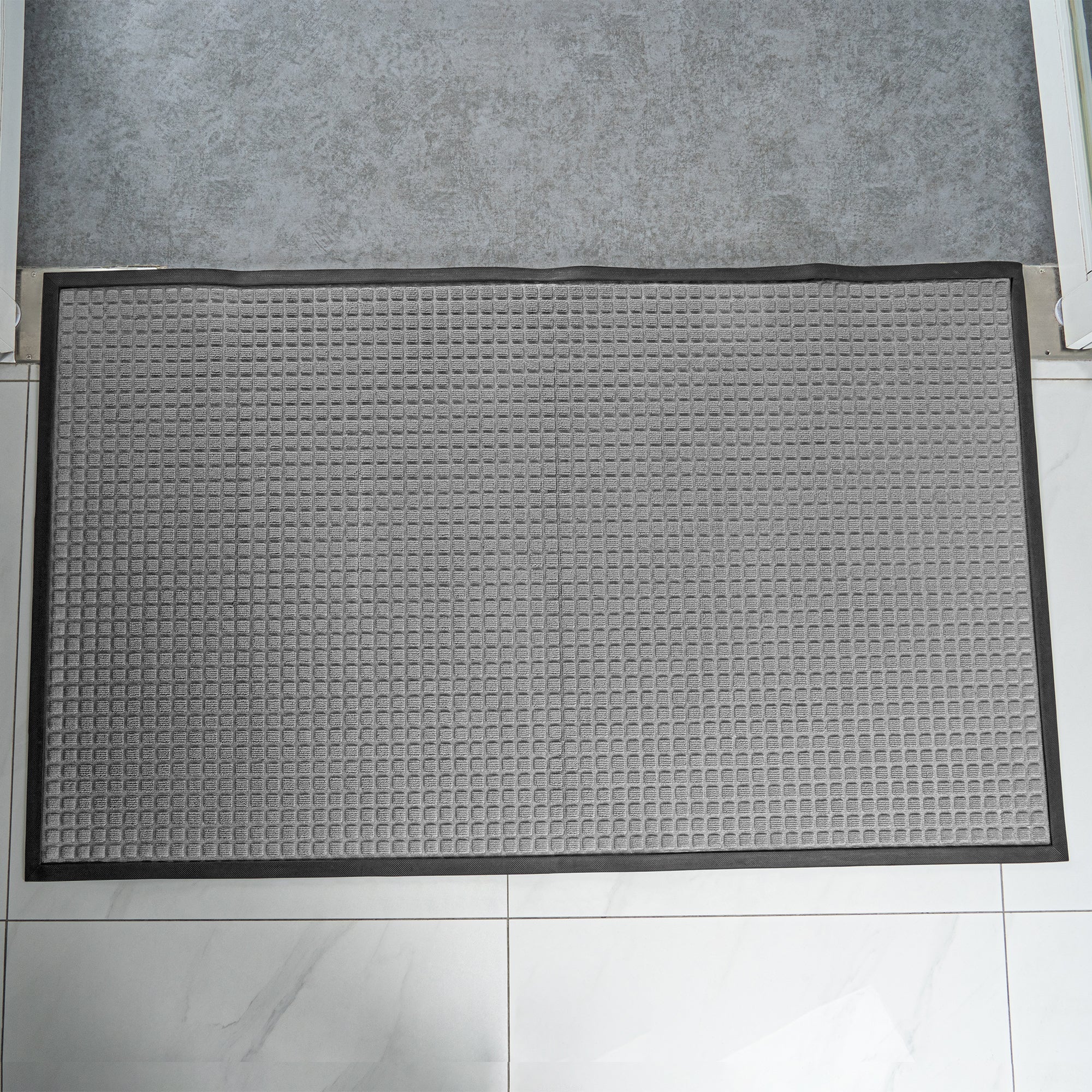 Comfy Feet Gray Heavy-Duty Carpet Floor Mat - Waffle - 60" x 36" - 1 count box
