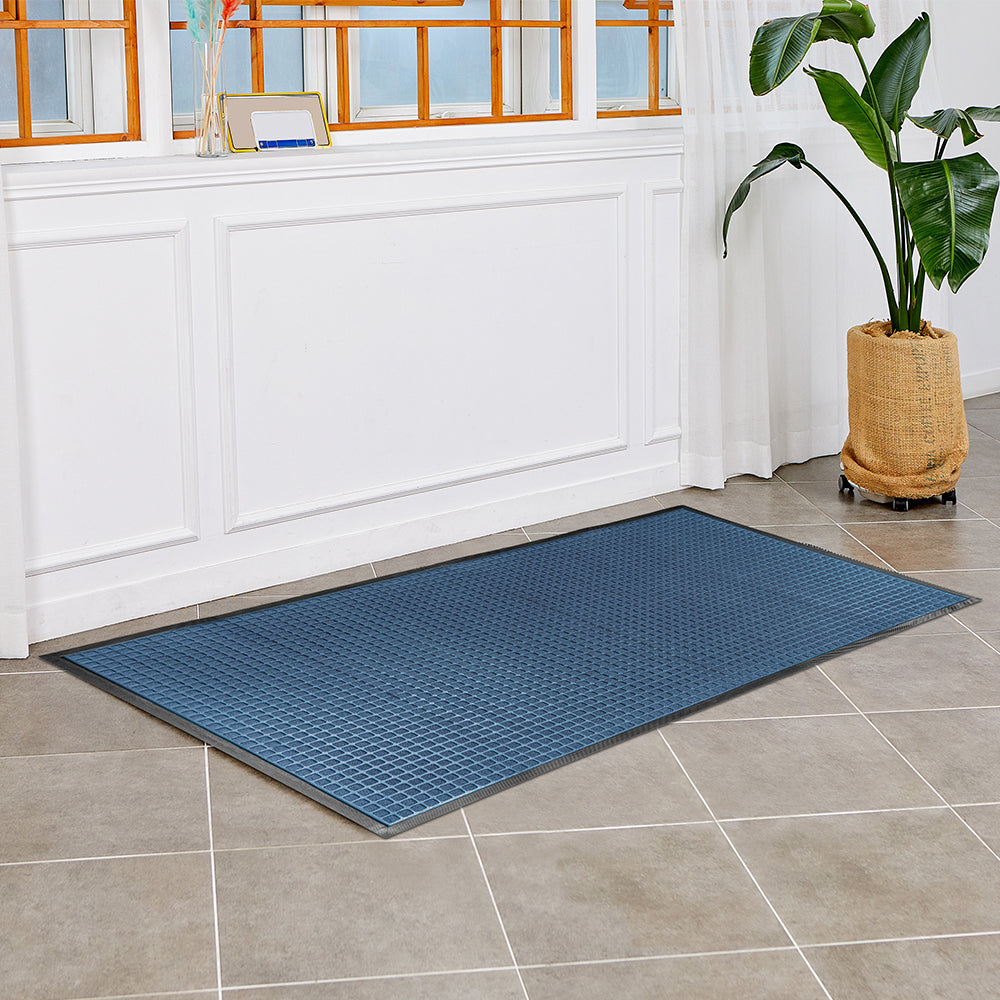 Comfy Feet Light Blue Heavy-Duty Carpet Floor Mat - Waffle - 60" x 36" - 1 count box