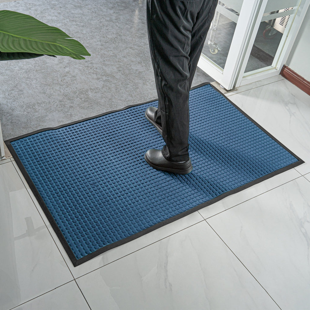Comfy Feet Light Blue Heavy-Duty Carpet Floor Mat - Waffle - 60" x 36" - 1 count box