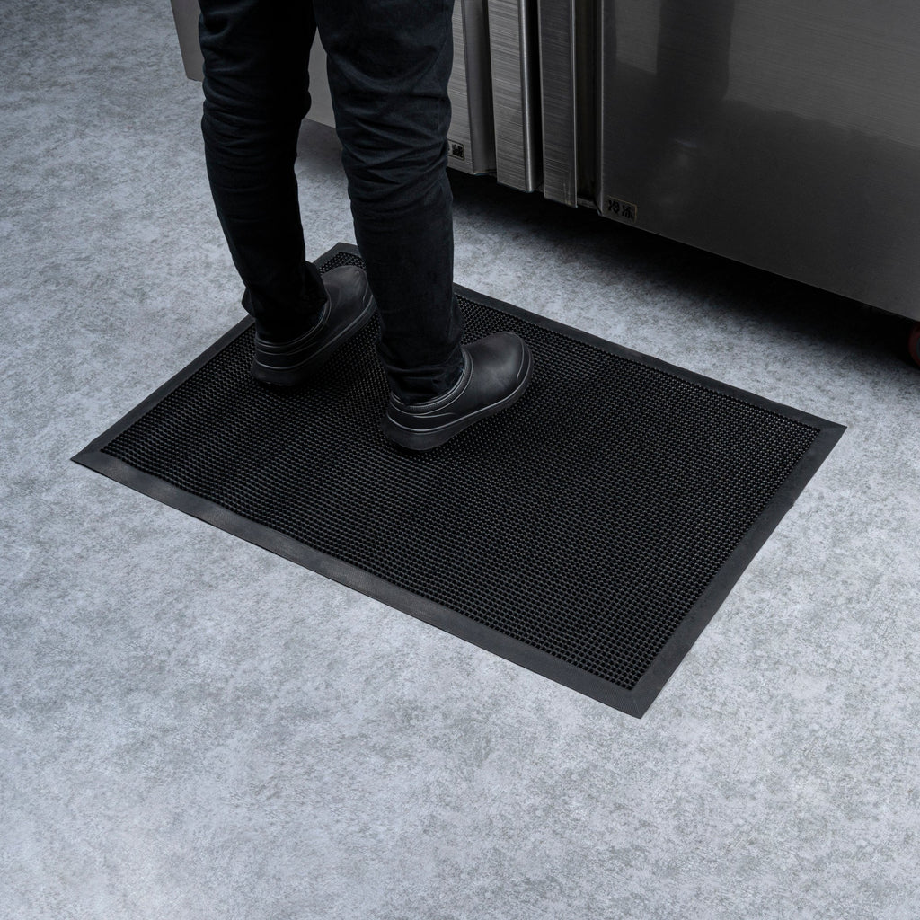 Comfy Feet Black Rubber Floor Mat - Non-Slip - 36" x 24" - 1 count box