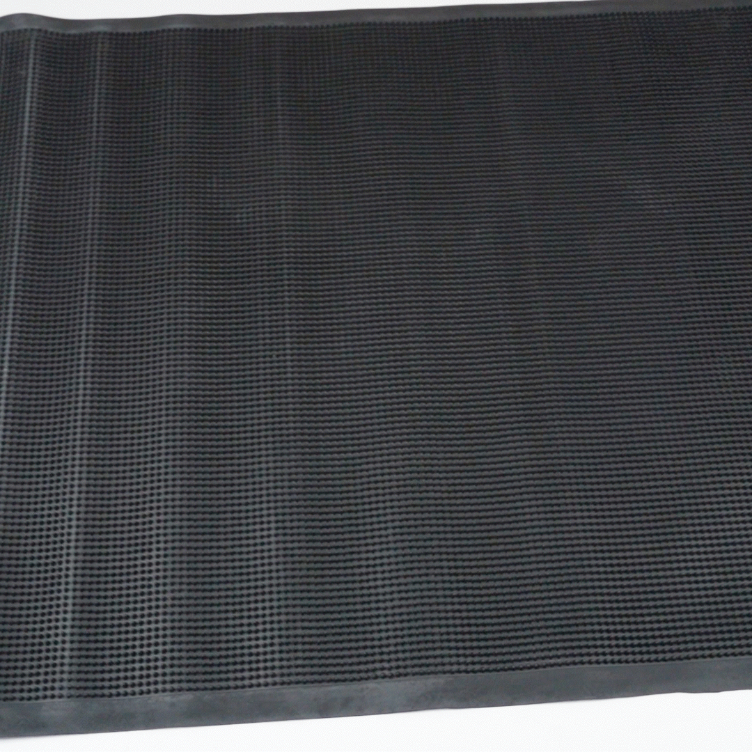 Comfy Feet Black Rubber Floor Mat - Non-Slip - 48" x 36" - 1 count box