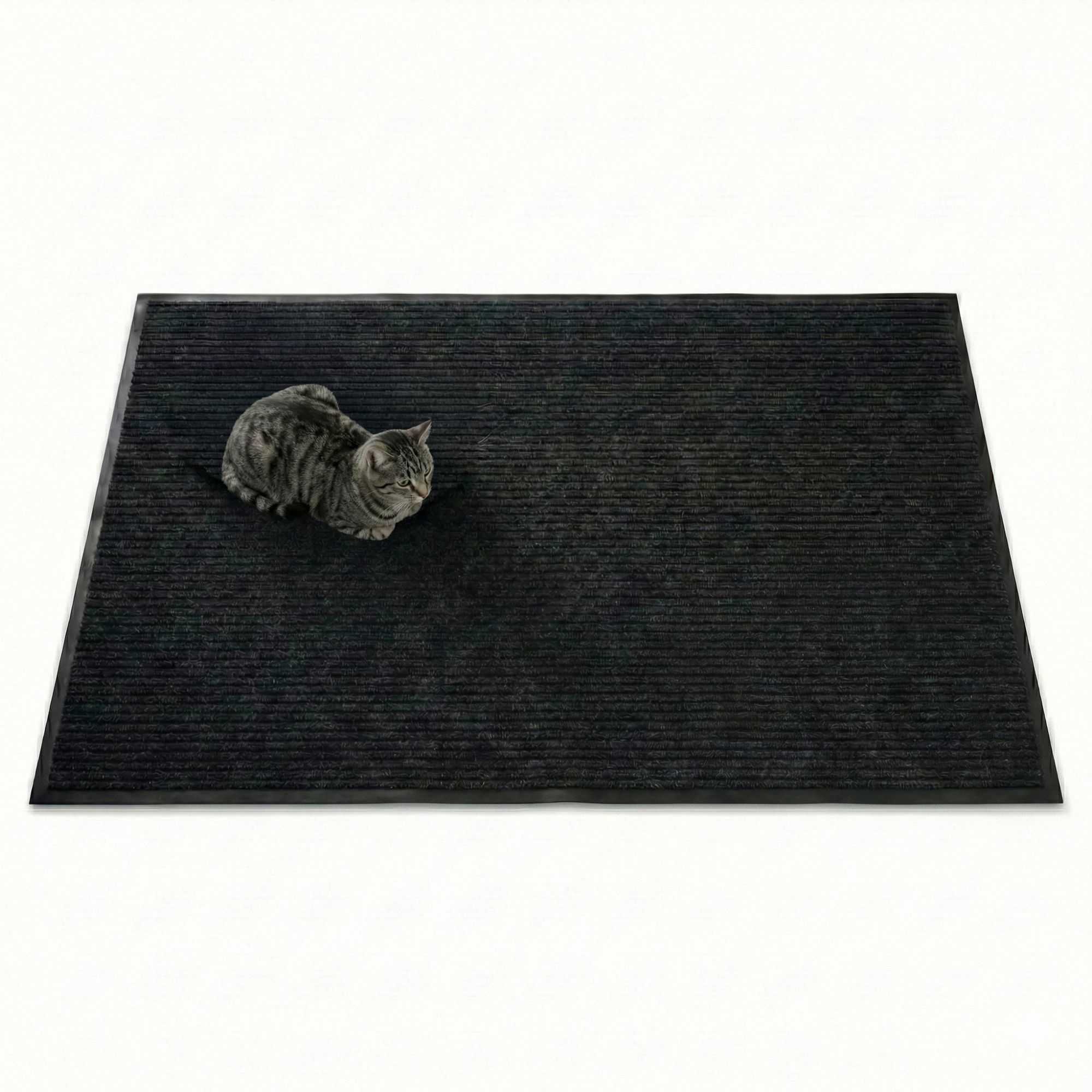 Comfy Feet Black Carpet Floor Mat - Ribbed - 60" x 36" - 1 count box