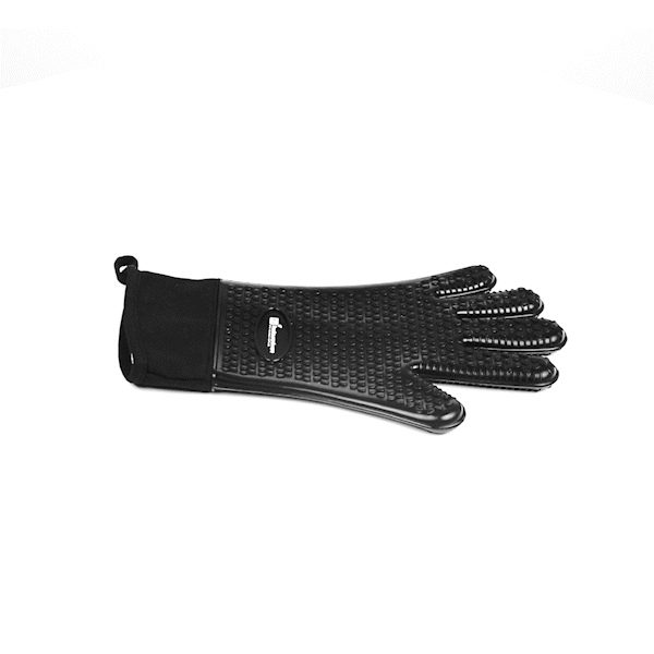 Comfy Grip Black Silicone Oven Mitt - Heat-Resistant, Cotton Lining - 13" x 7 1/2" x 1/2" - 1 count box
