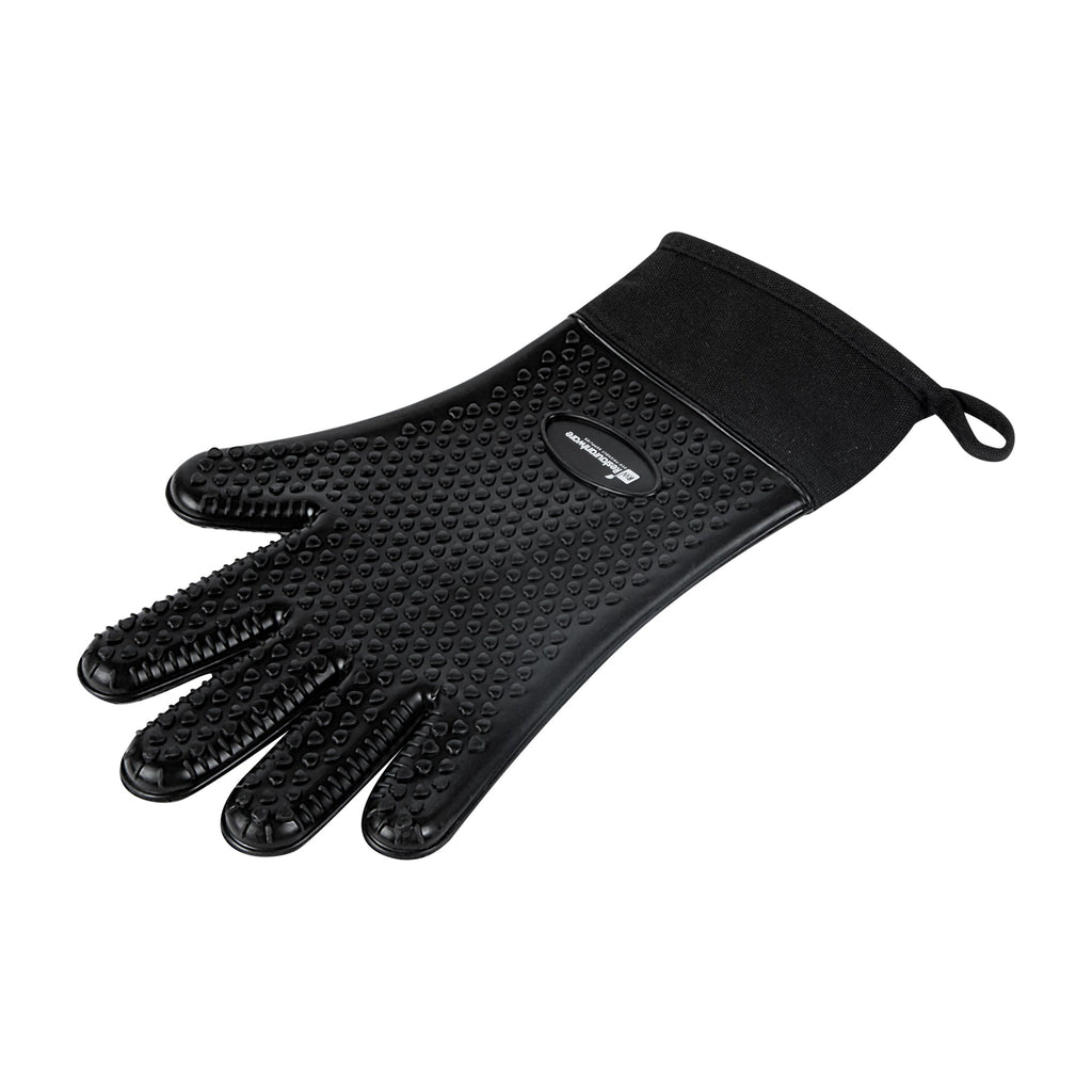 Comfy Grip Black Silicone Oven Mitt - Heat-Resistant, Cotton Lining - 13" x 7 1/2" x 1/2" - 1 count box