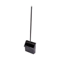 RW Clean Black Plastic Lobby Dustpan - with Handle, Broom Clip - 11 3/4" x 11" x 34" - 1 count box