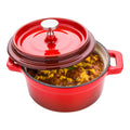 Met Lux Round Mini Casserole Dish - Red, Cast Iron - Enameled, Stainless Steel Knob - 8 oz, 5 1/4" x 4" x 3" - 1 count box