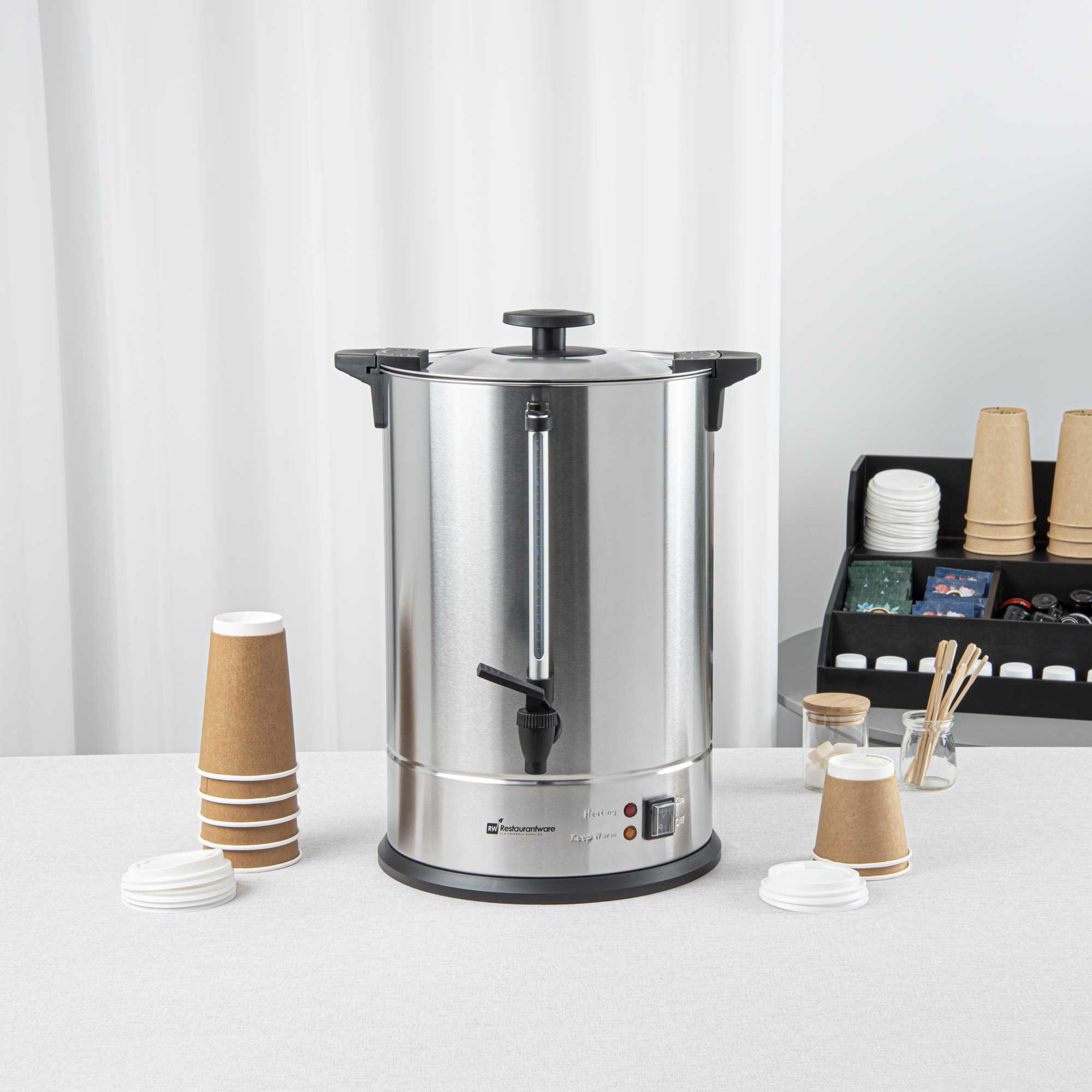 Restpresso Coffee Urn - Silver, Stainless Steel - 1500W, 110 Cup - 1 count box