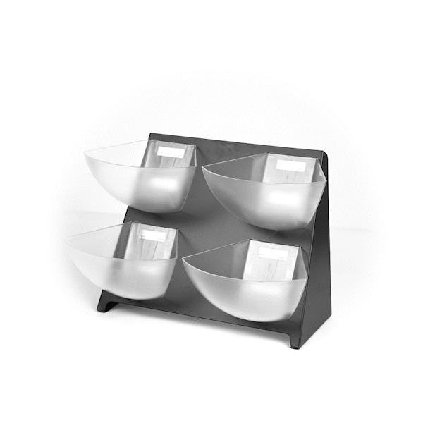 Met Lux Condiment Holder - Black, Steel - 4 Clear Bins - 15 1/2" x 10" x 10 1/2" - 1 count box