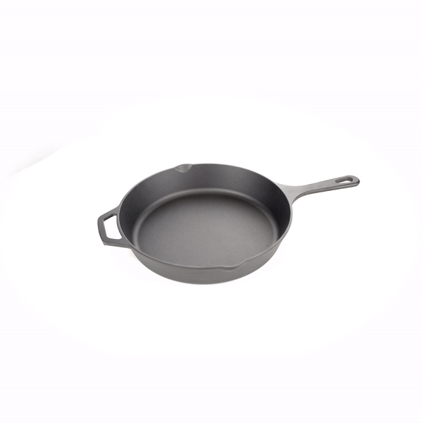 Met Lux Round Black Cast Iron 12" Fry Pan - Pre-seasoned - 1 count box