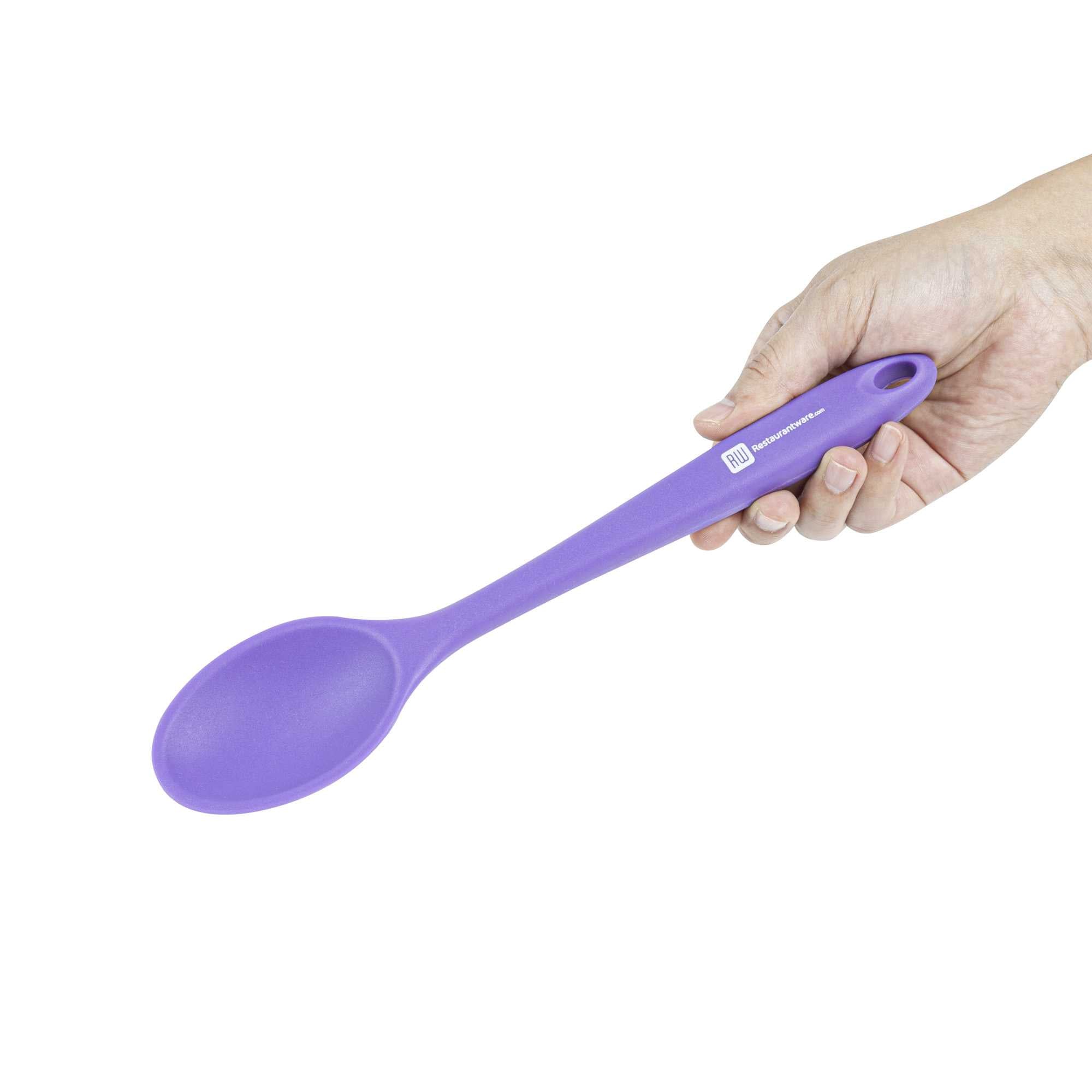 Pastry tek Purple Silicone Mixing Spoon - 10 1/2" x 2 1/4" x 3/4" - 1 count box