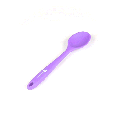 Pastry tek Purple Silicone Mixing Spoon - 10 1/2" x 2 1/4" x 3/4" - 1 count box