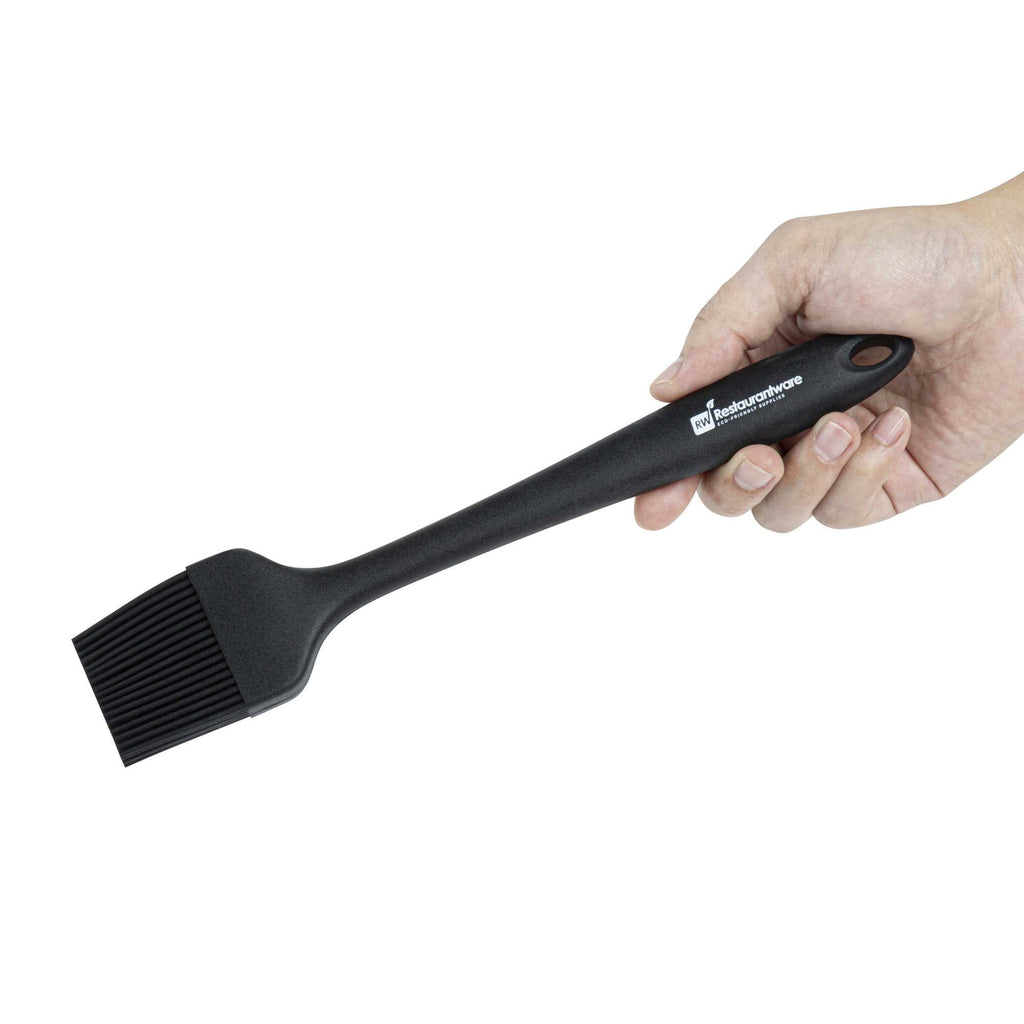 Chef 101 Black Silicone Pastry and Basting Brush - 10 1/4" x 1 3/4" x 3/4" - 1 count box