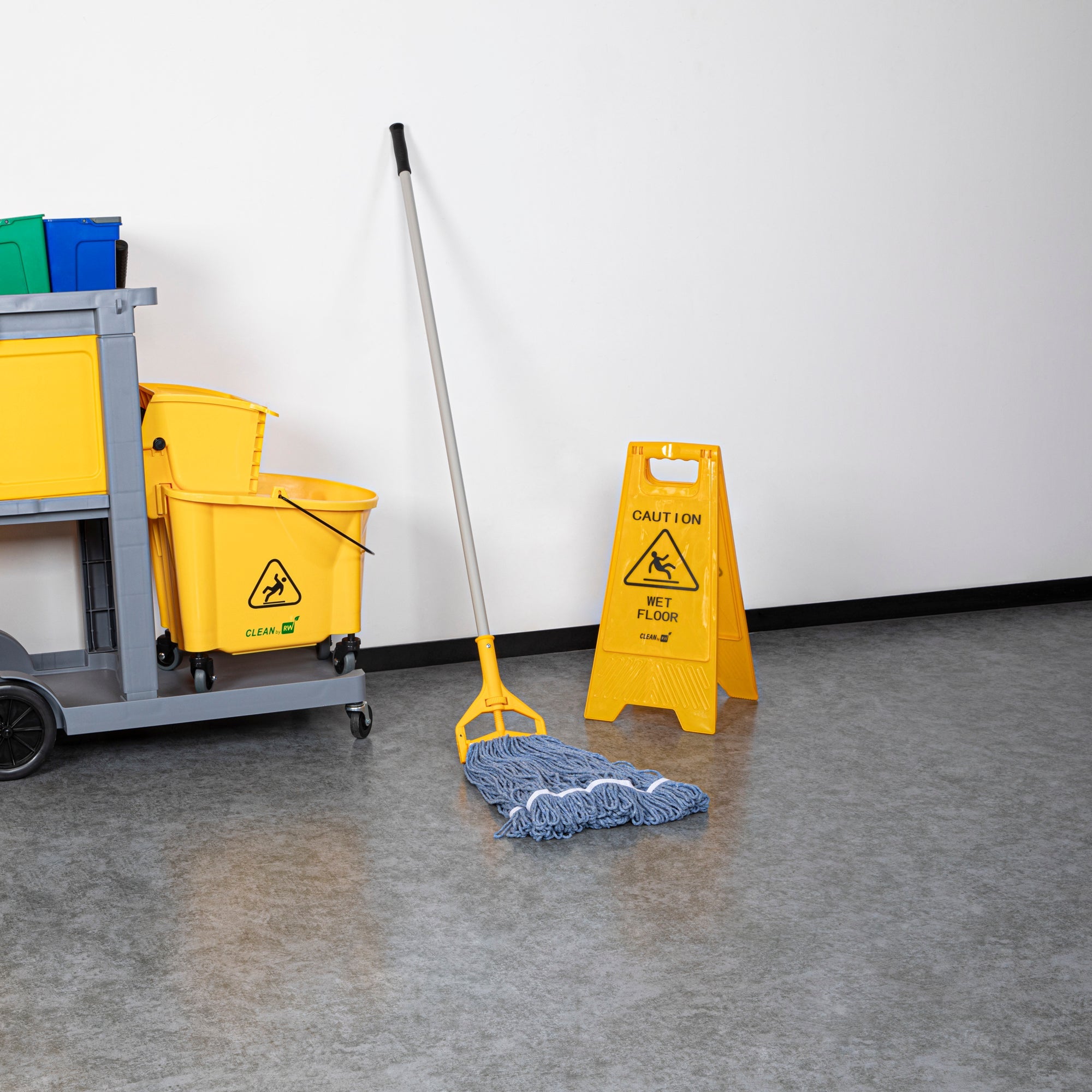 RW Clean Gray Iron Wet Mop Handle - 61" x 7 1/2" x 1 1/2" - 1 count box