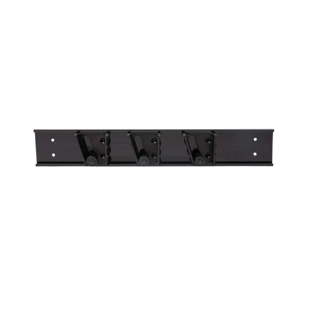 RW Clean Black Mop / Broom Holder - 3 Slots, Wall Mount - 17 3/4" - 1 count box