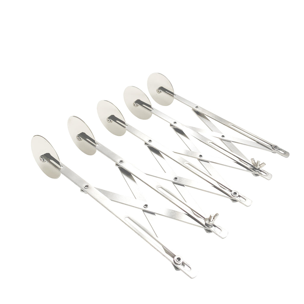 Met Lux Stainless Steel 5-Wheel Pastry Cutter - 2 1/4" Blades - 9 1/2" x 9 1/2" x 2 1/4" - 1 count box
