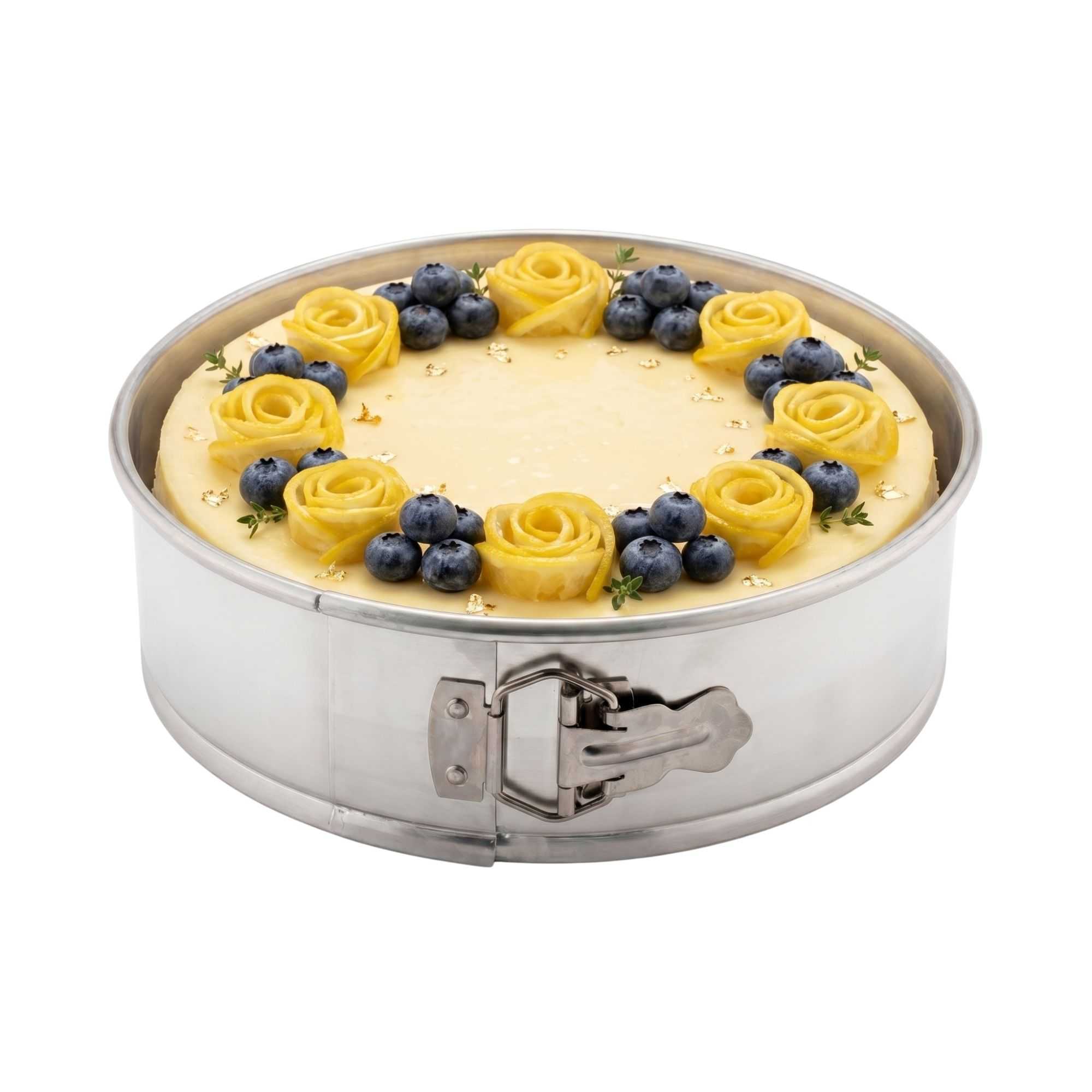 Met Lux 9" Silver Aluminum Springform Cake Pan - 9" x 9" x 3" - 1 count box