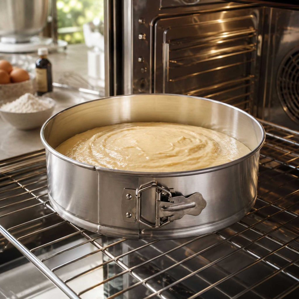 Met Lux 10" Silver Aluminum Springform Cake Pan - 10" x 10" x 3" - 1 count box