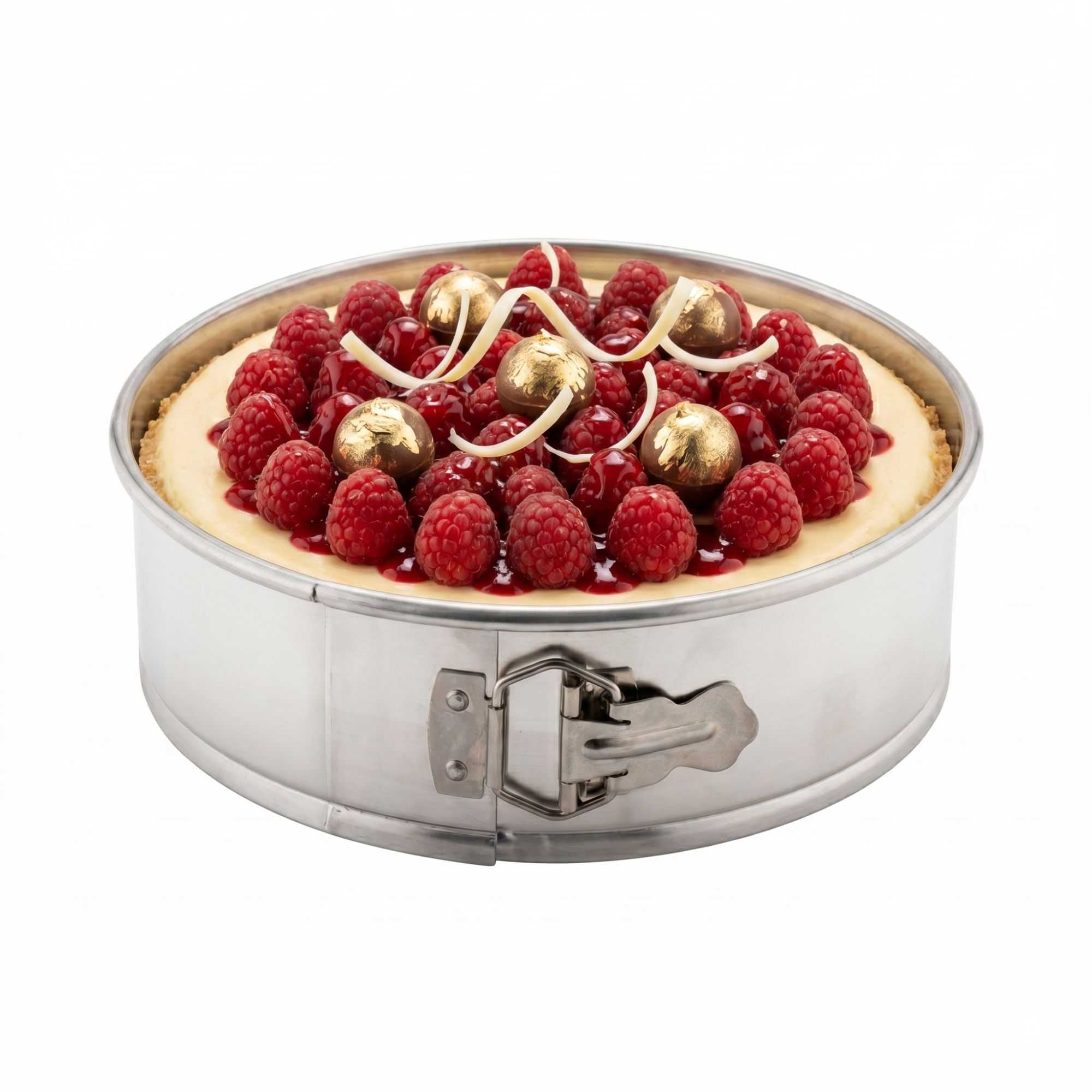 Met Lux 10" Silver Aluminum Springform Cake Pan - 10" x 10" x 3" - 1 count box