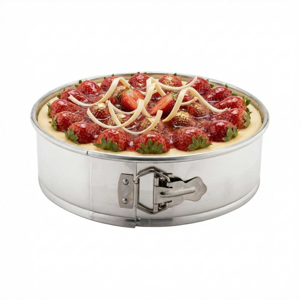Met Lux 12" Silver Aluminum Springform Cake Pan - 12" x 12" x 3" - 1 count box