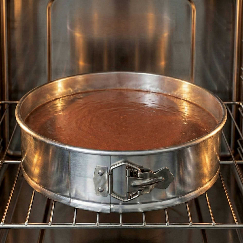 Met Lux 12" Silver Aluminum Springform Cake Pan - 12" x 12" x 3" - 1 count box