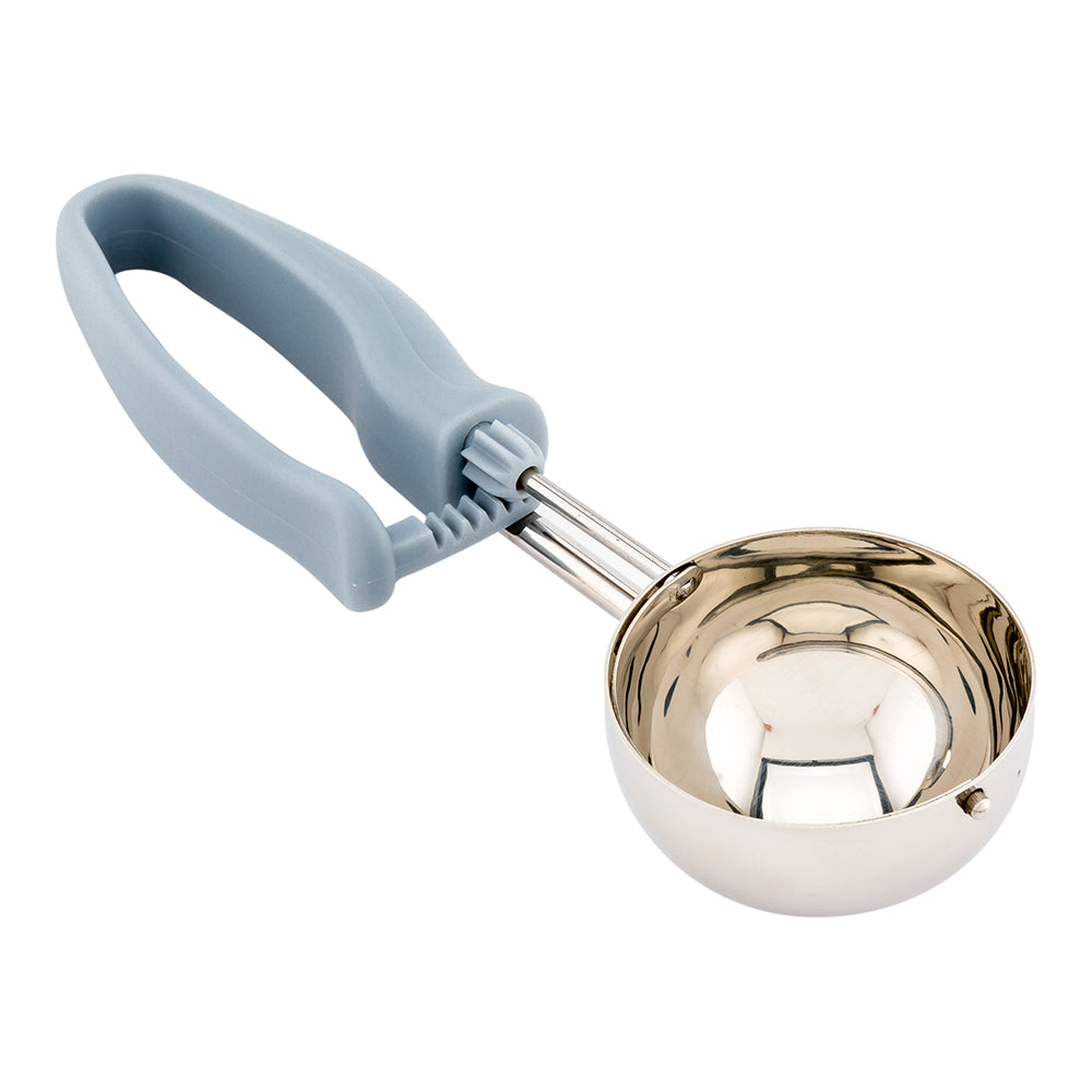 Comfy Grip 4 oz Stainless Steel #8 Portion Scoop - with Gray Ambidextrous Handle - 1 count box