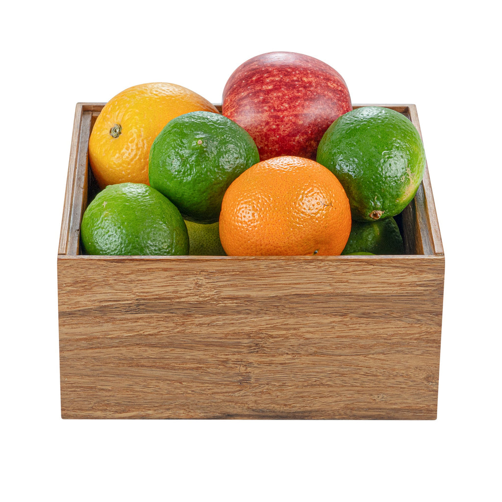 Eco Display Natural Bamboo Condiment Rack Deep Box - 6 1/2" x 6 1/2" x 3 1/4" - 1 count box