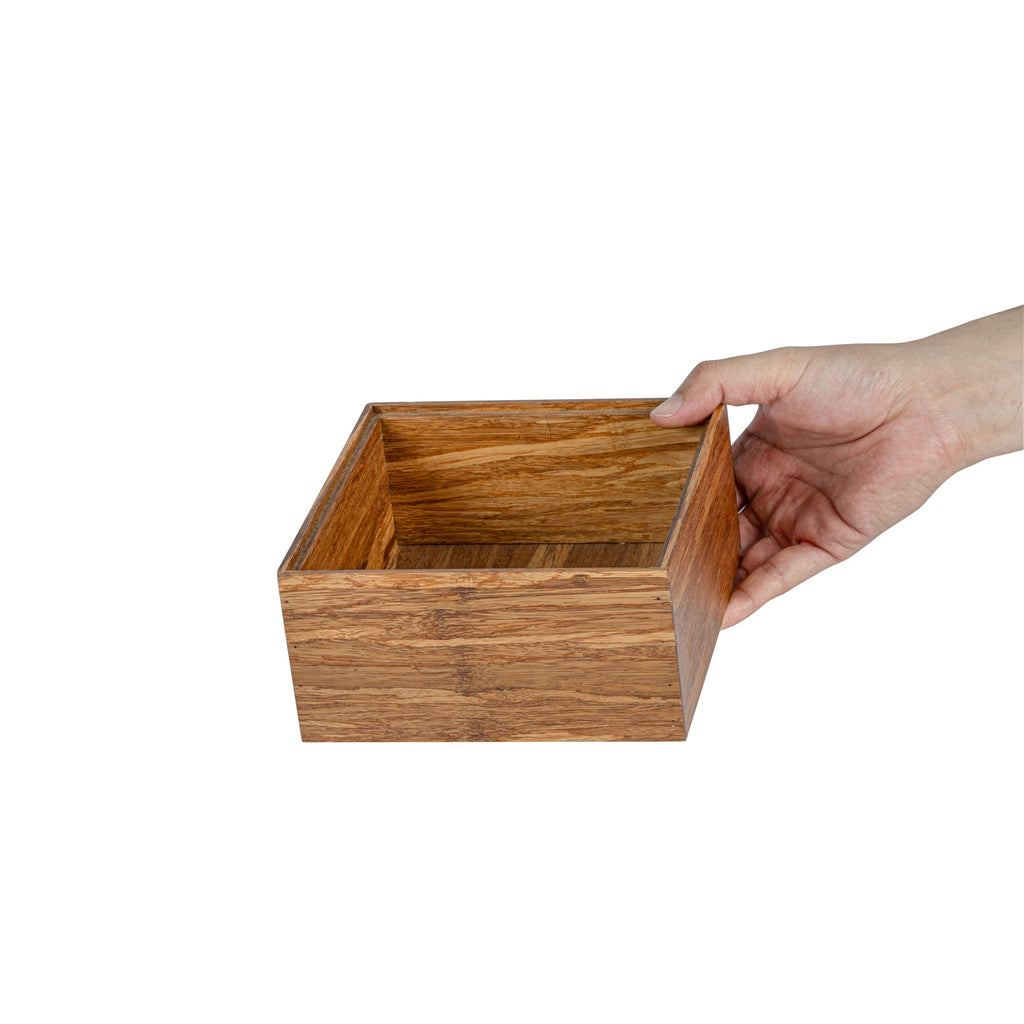 Eco Display Natural Bamboo Condiment Rack Deep Box - 6 1/2" x 6 1/2" x 3 1/4" - 1 count box