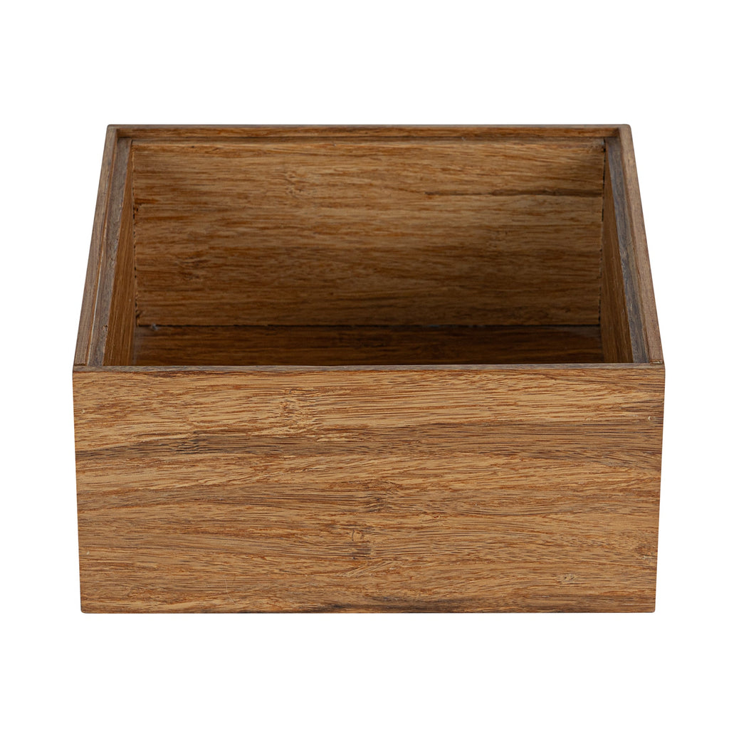 Eco Display Natural Bamboo Condiment Rack Deep Box - 6 1/2" x 6 1/2" x 3 1/4" - 1 count box