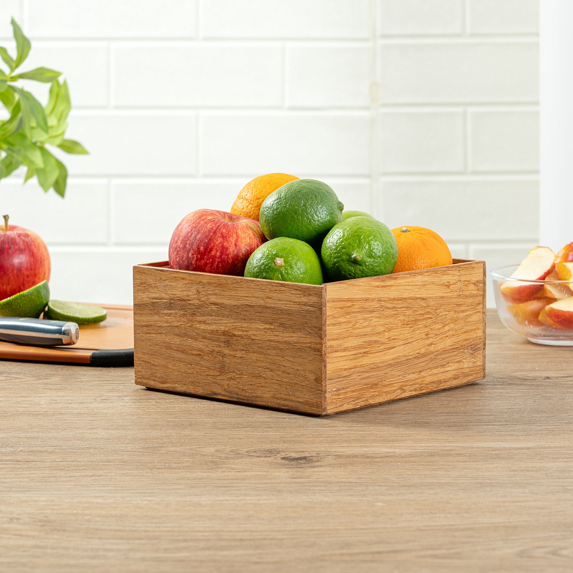 Eco Display Natural Bamboo Condiment Rack Deep Box - 6 1/2" x 6 1/2" x 3 1/4" - 1 count box