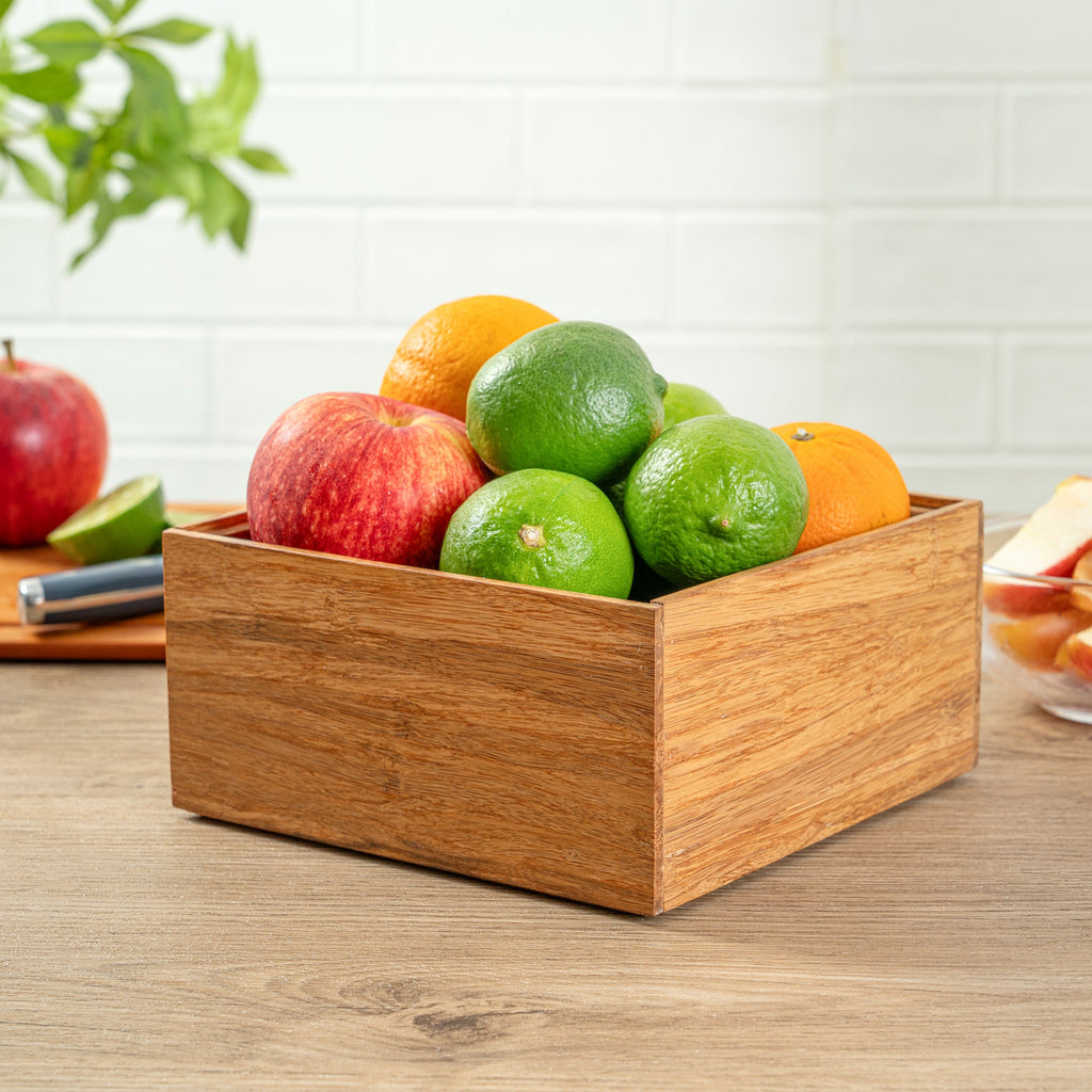 Eco Display Natural Bamboo Condiment Rack Deep Box - 6 1/2" x 6 1/2" x 3 1/4" - 1 count box