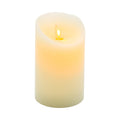 Fire Tek Ivory Plastic Flameless Pillar Candle - Real Wax, Programmable - 3" x 3" x 5" - 10 count box