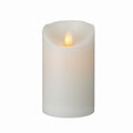 Fire Tek White Plastic Flameless Pillar Candle - Real Wax, Programmable - 3" x 3" x 5" - 1 count box