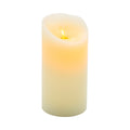 Fire Tek Ivory Plastic Flameless Pillar Candle - Real Wax, Programmable - 3" x 3" x 6" - 1 count box