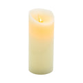 Fire Tek Ivory Plastic Flameless Pillar Candle - Real Wax, Programmable - 3" x 3" x 7" - 1 count box