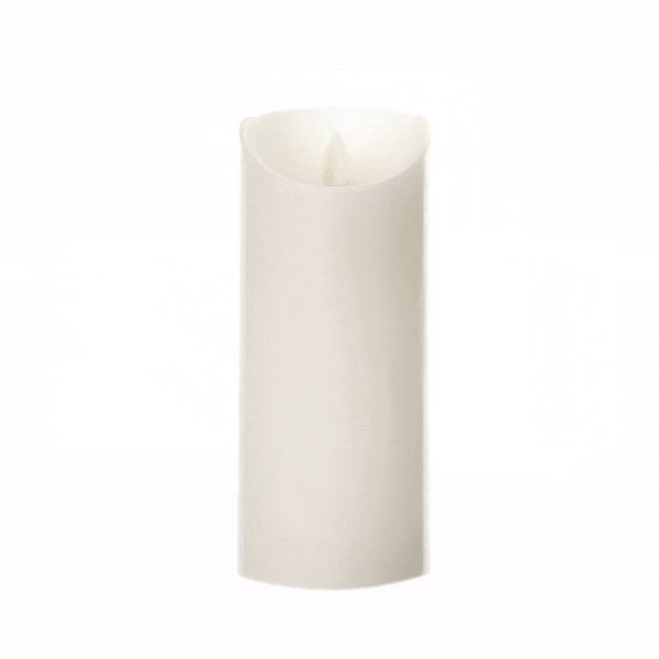 Fire Tek White Plastic Flameless Pillar Candle - Real Wax, Programmable - 3" x 3" x 7" - 1 count box