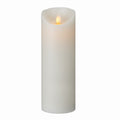 Fire Tek White Plastic Flameless Pillar Candle - Real Wax, Programmable - 3" x 3" x 8 3/4" - 1 count box