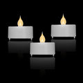 Fire Tek White Plastic Flameless Tea Candle - 1 1/2" x 1 1/2" x 1 1/4" - 10 count box